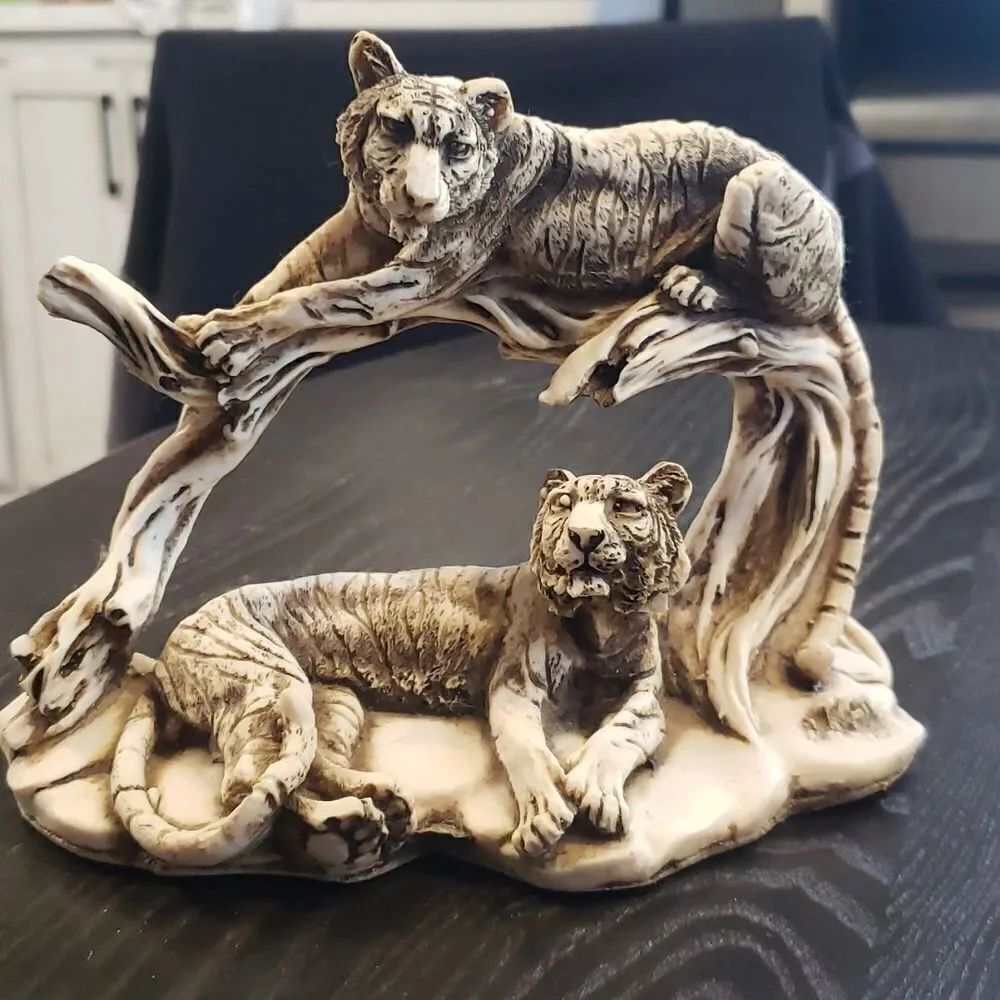 Vintage Resin Tiger Figurine